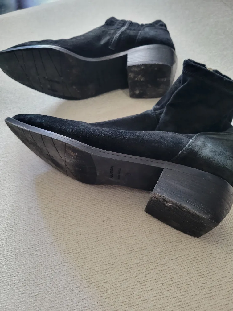 Aquatalia Black Suede Booties made in Italy image indicator(5)