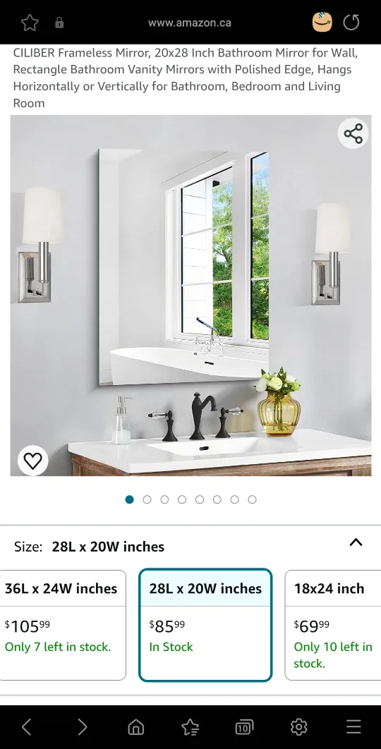 Leyden Frameless Bathroom Mirror, 20''x28'' Wall Mounted image indicator(2)