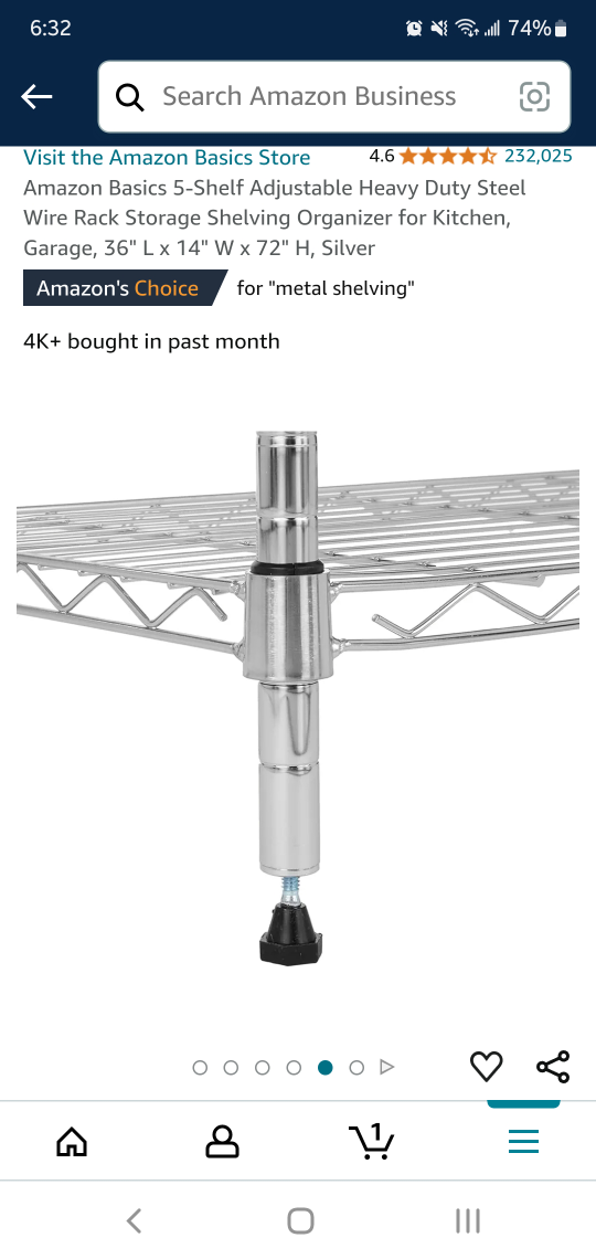 Amazon Basics 5-Shelf Adjustable Heavy Duty Steel Wire Rack - photo 5