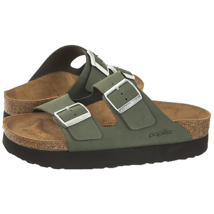 PAPILLIO Birkenstock Arizona Platform Suede Leather, Thyme 38 thumbnail