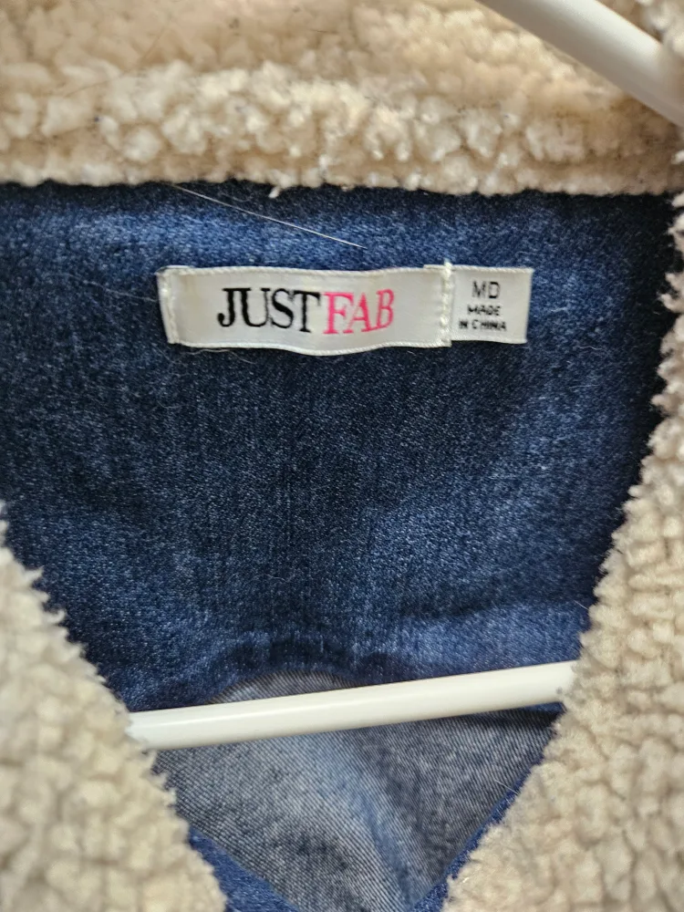 JustFab Denim Jacket with Faux Sherpa Collar image indicator(3)