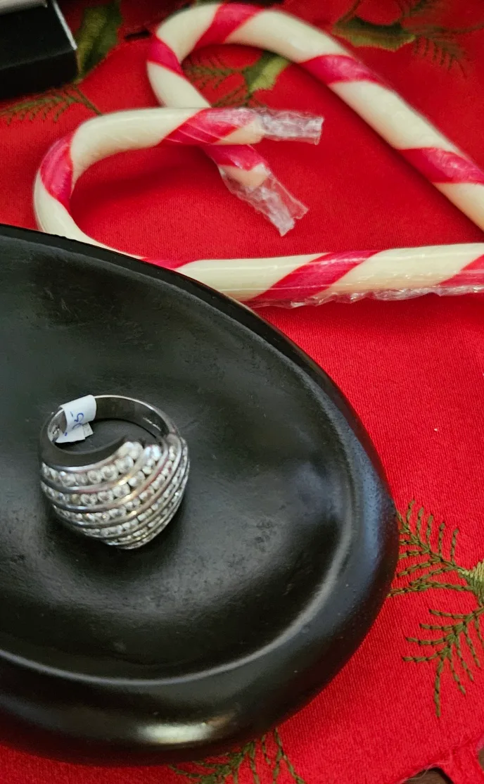 Sterling Silver 6 Row Clear Stone Cocktail/Statement Ring image indicator(7)