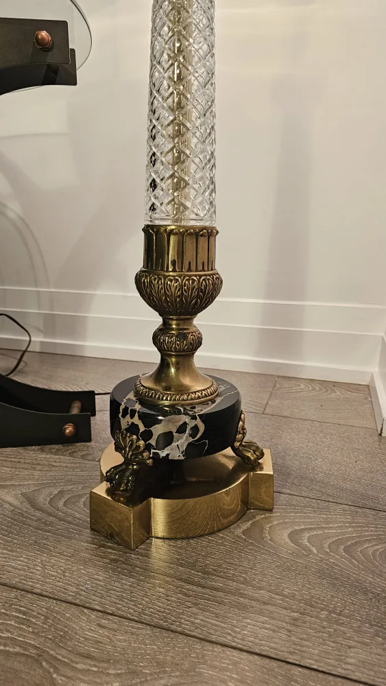 Vintage Crystal & Brass Floor Lamp thumbnail