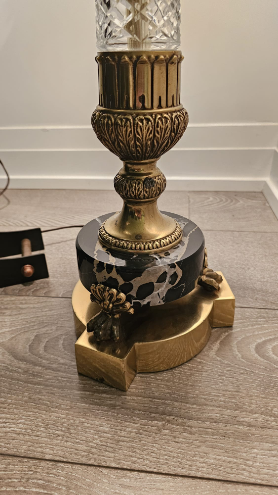 Vintage Crystal & Brass Floor Lamp - photo 3