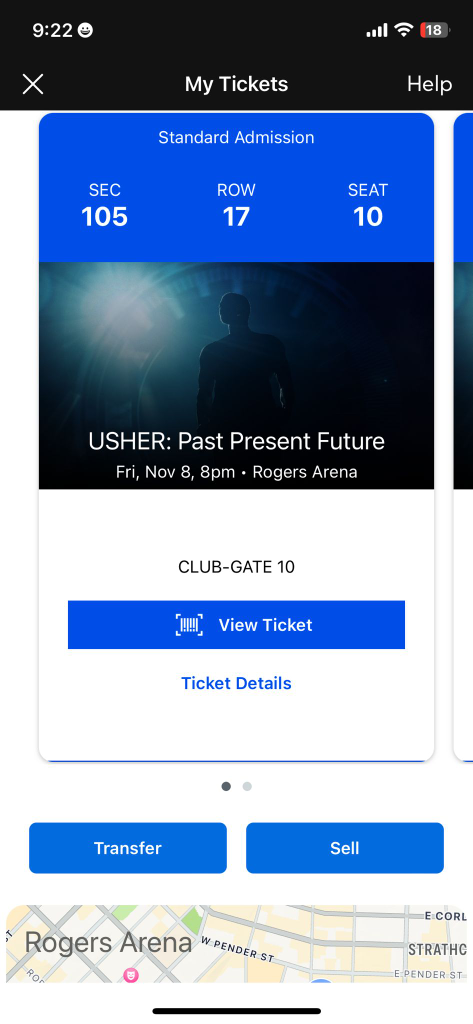 2 Usher Concert Ticket friday