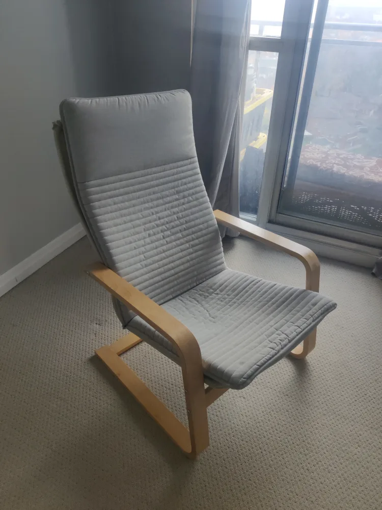 IKEA POÄNG Chair with Grey Cover thumbnail