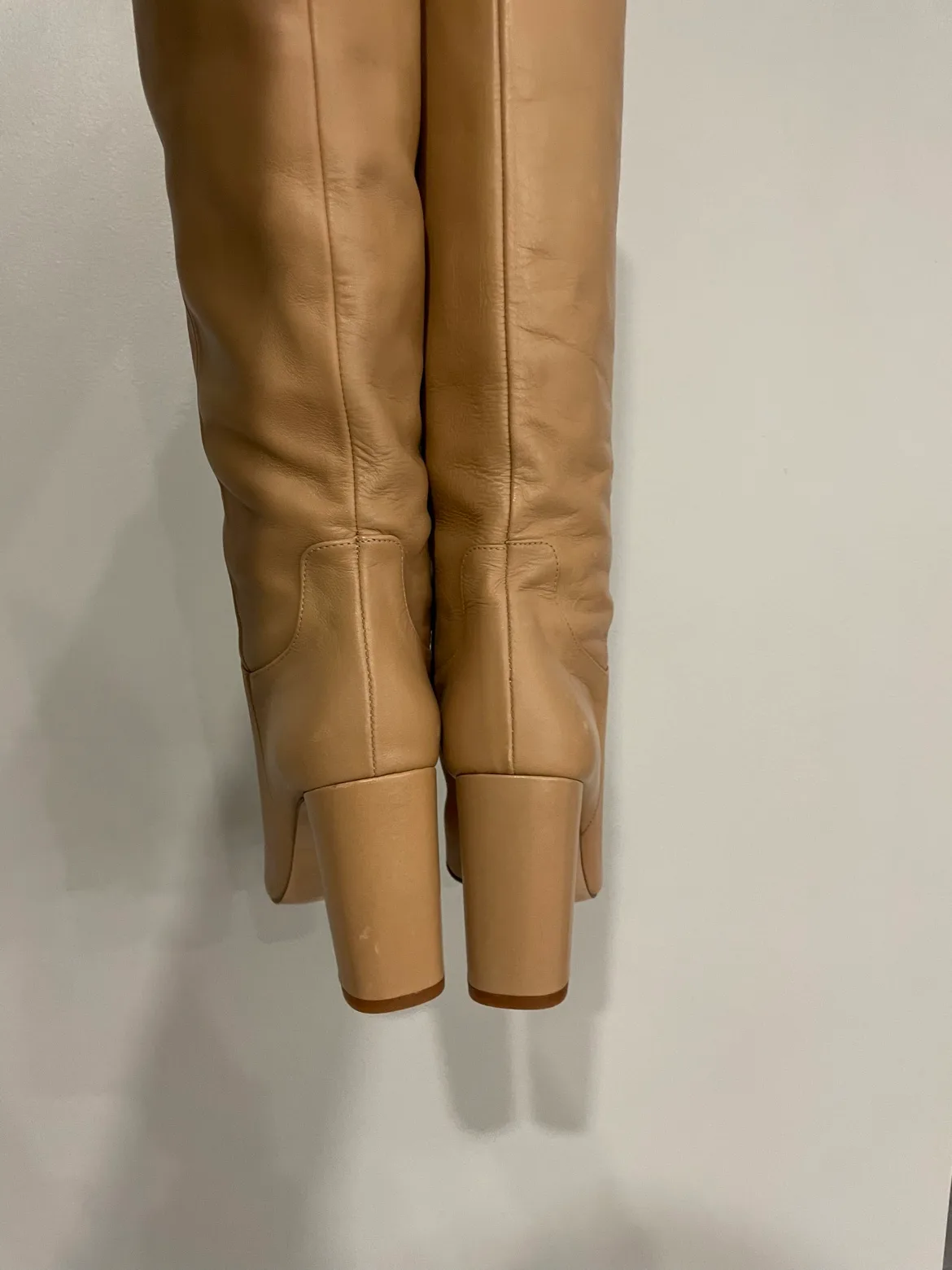 Zara tan leather boots image indicator(3)