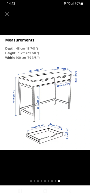 Ikea Alex Black Desk with Two Drawers - photo 3