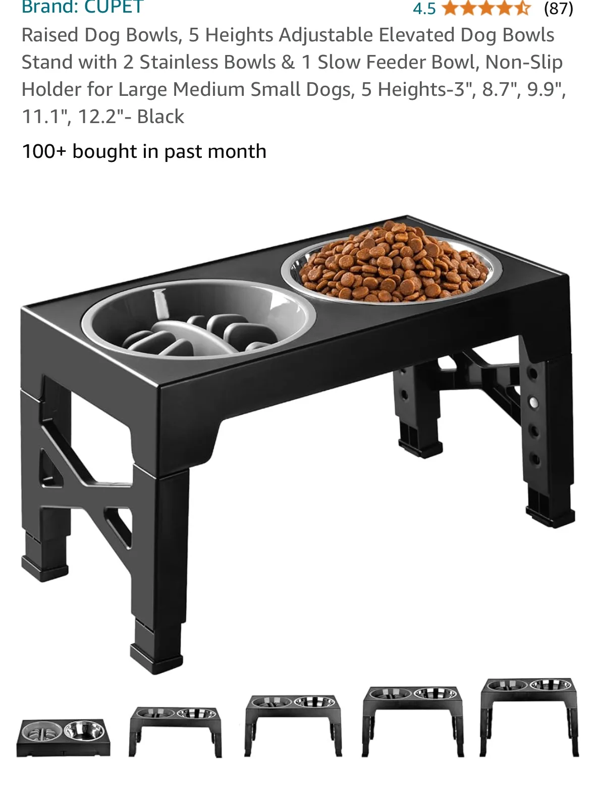 CUPET Adjustable Dog Bowl Stand thumbnail