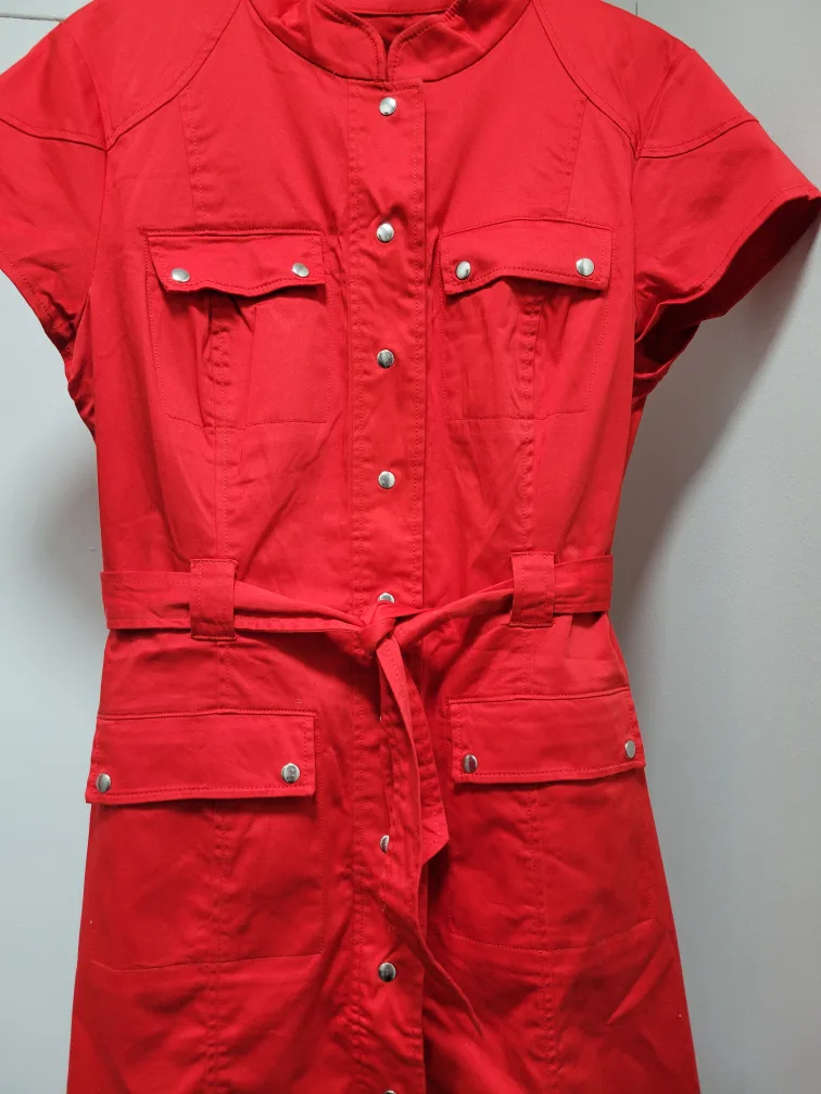 Calvin Klein Red Dress Size 14 image indicator(2)