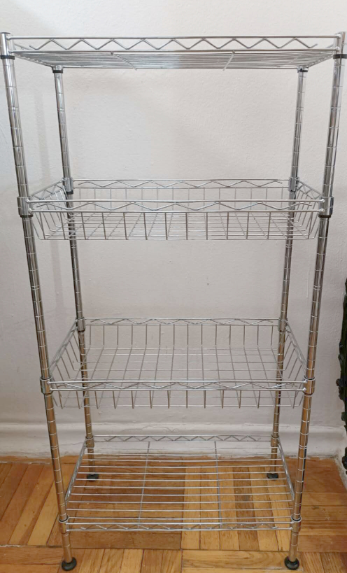Metal wire shelf chrome storage