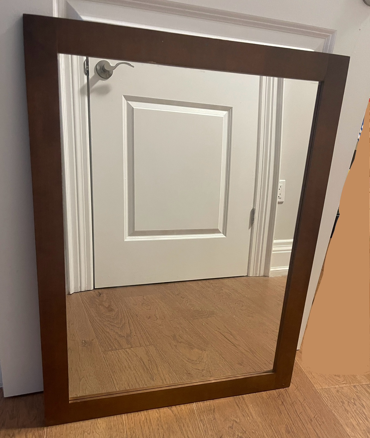 Wood frame mirror