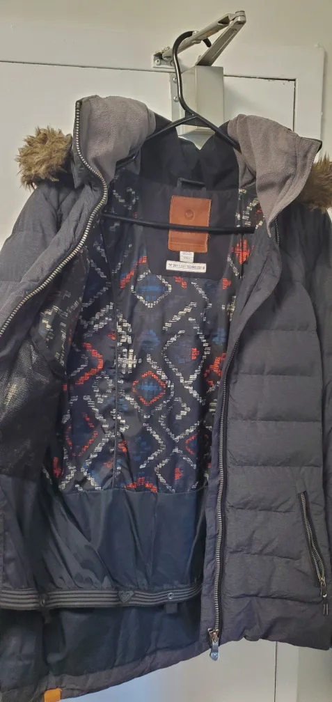 Grey Winter Puffer Jacket with Fur Hood image indicator(2)