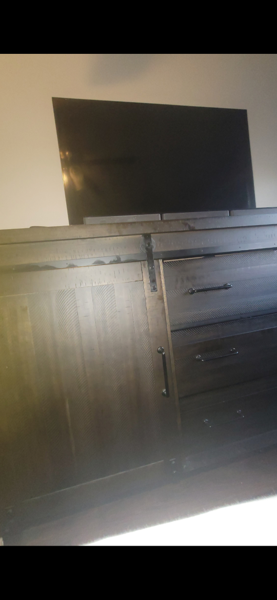 5 Drawer Dresser with Sliding Door, Rustic Look - photo 2