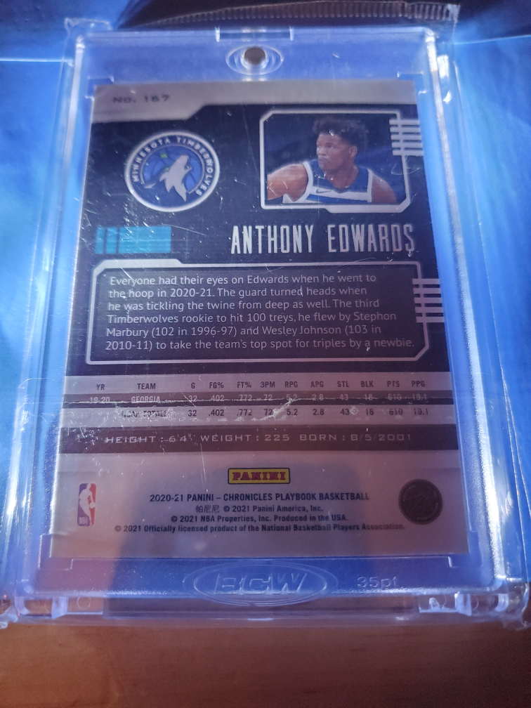 Anthony Edward's Rookie Panini - photo 2
