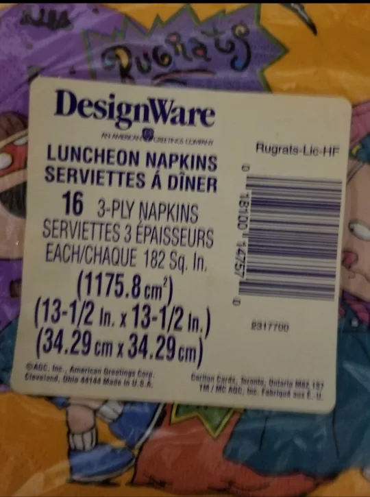 Rugrats Halloween Luncheon Napkins vintage x 2  🧡 image indicator(3)