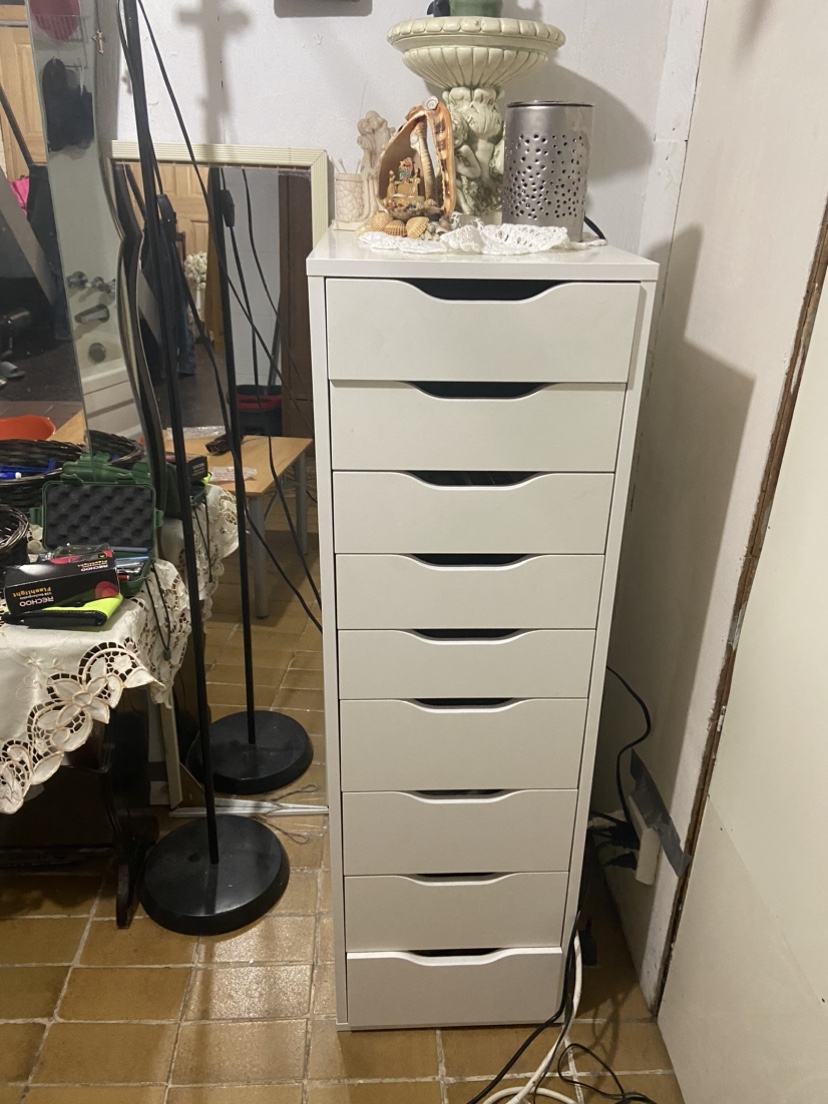 Drawer Unit With 9 Drawers White