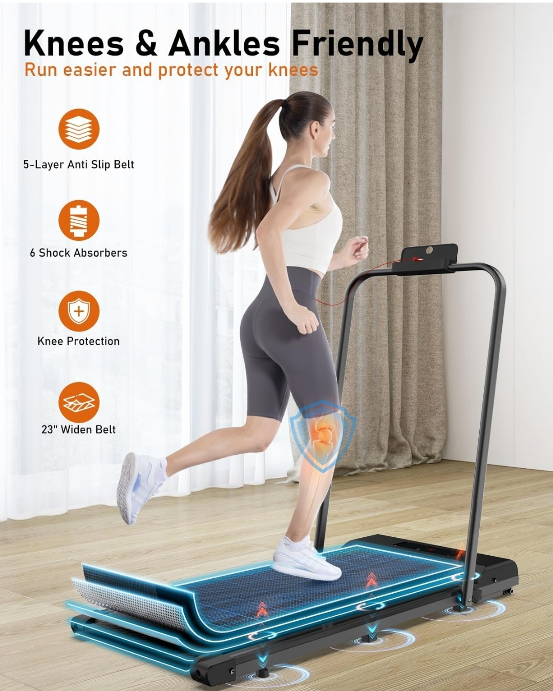 Foldable Walking Pad with Handle Bar, - photo 4