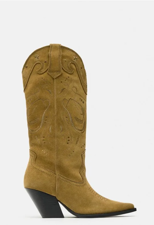 Zara Suede Cowboy Boots image indicator(2)