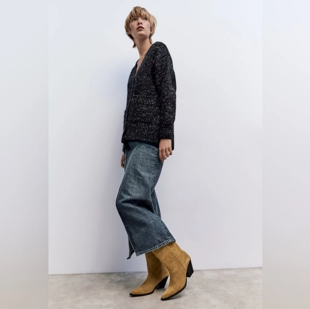 Zara Suede Cowboy Boots image indicator(4)