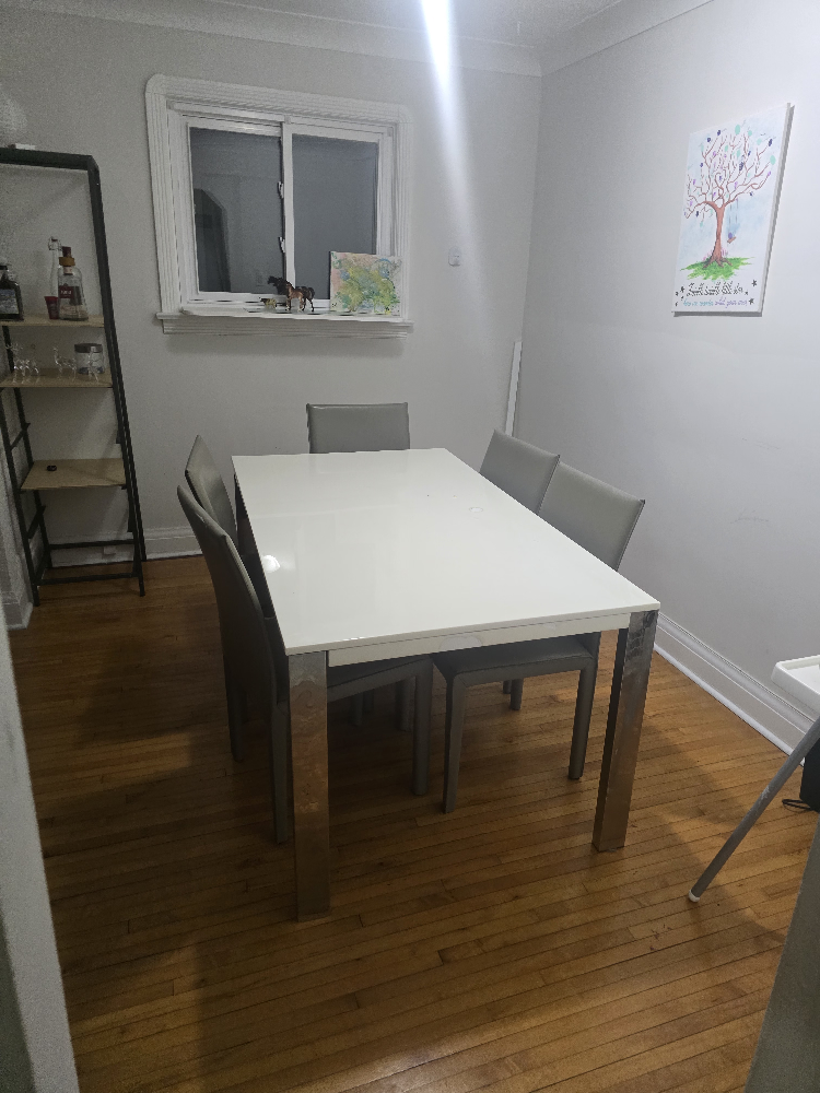 White Dining Table with Five Chairs - photo 2