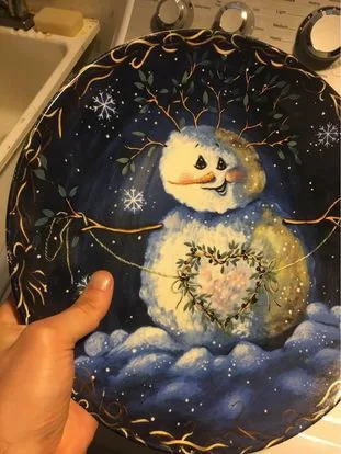 Snowman Christmas Plate image indicator(2)