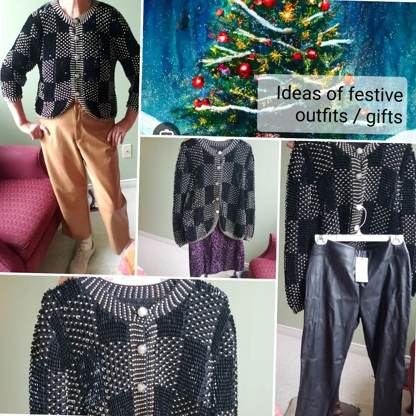 Holt renfrew Skirt and Beaded Cardigan image indicator(3)
