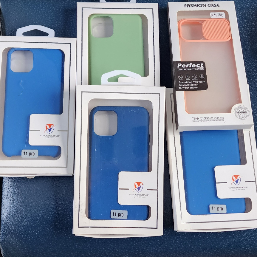 (5) iPhone 11 Pro Case (Blue) (green) (orange)