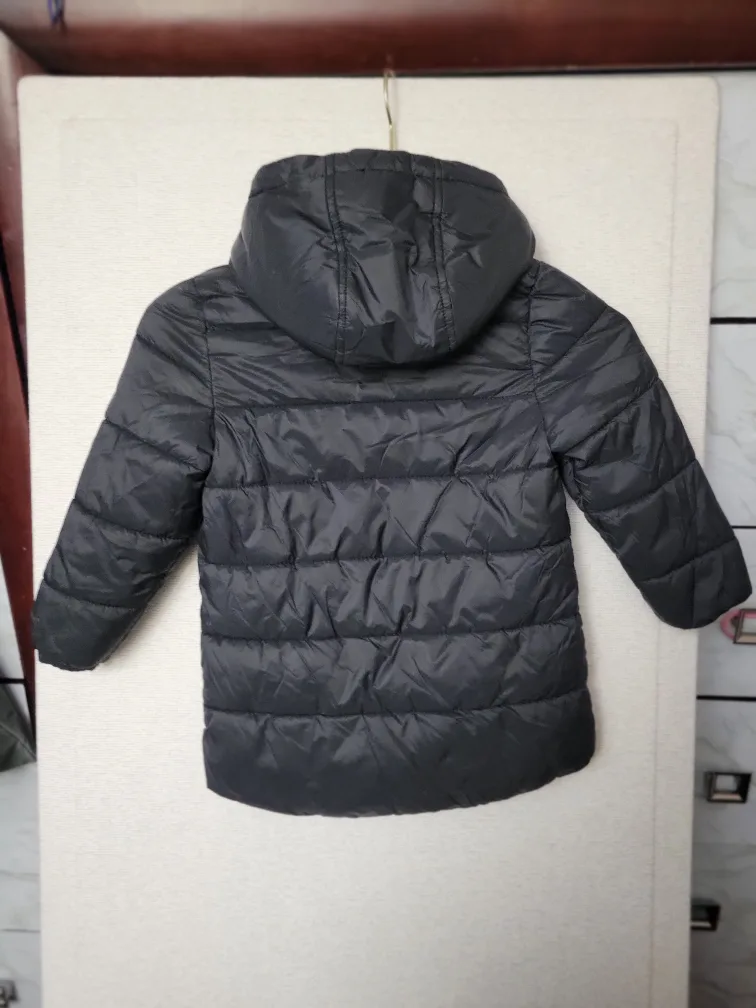 Black Puffer Jacket with Fleece Lining image indicator(2)