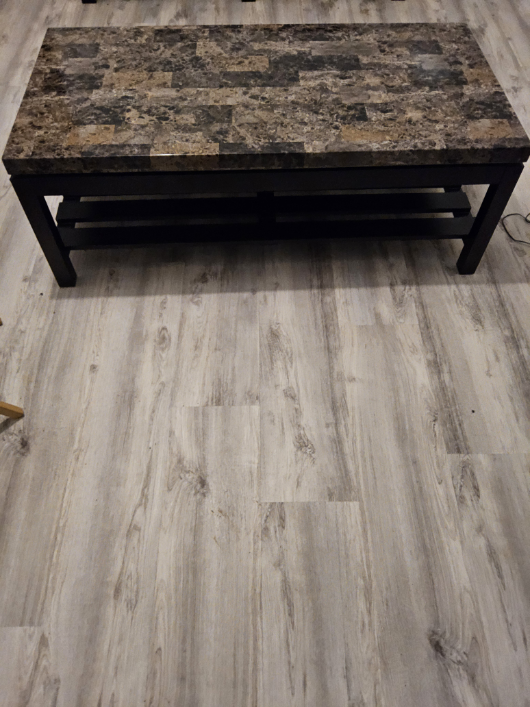 Marble Top Coffee Table with Shelf