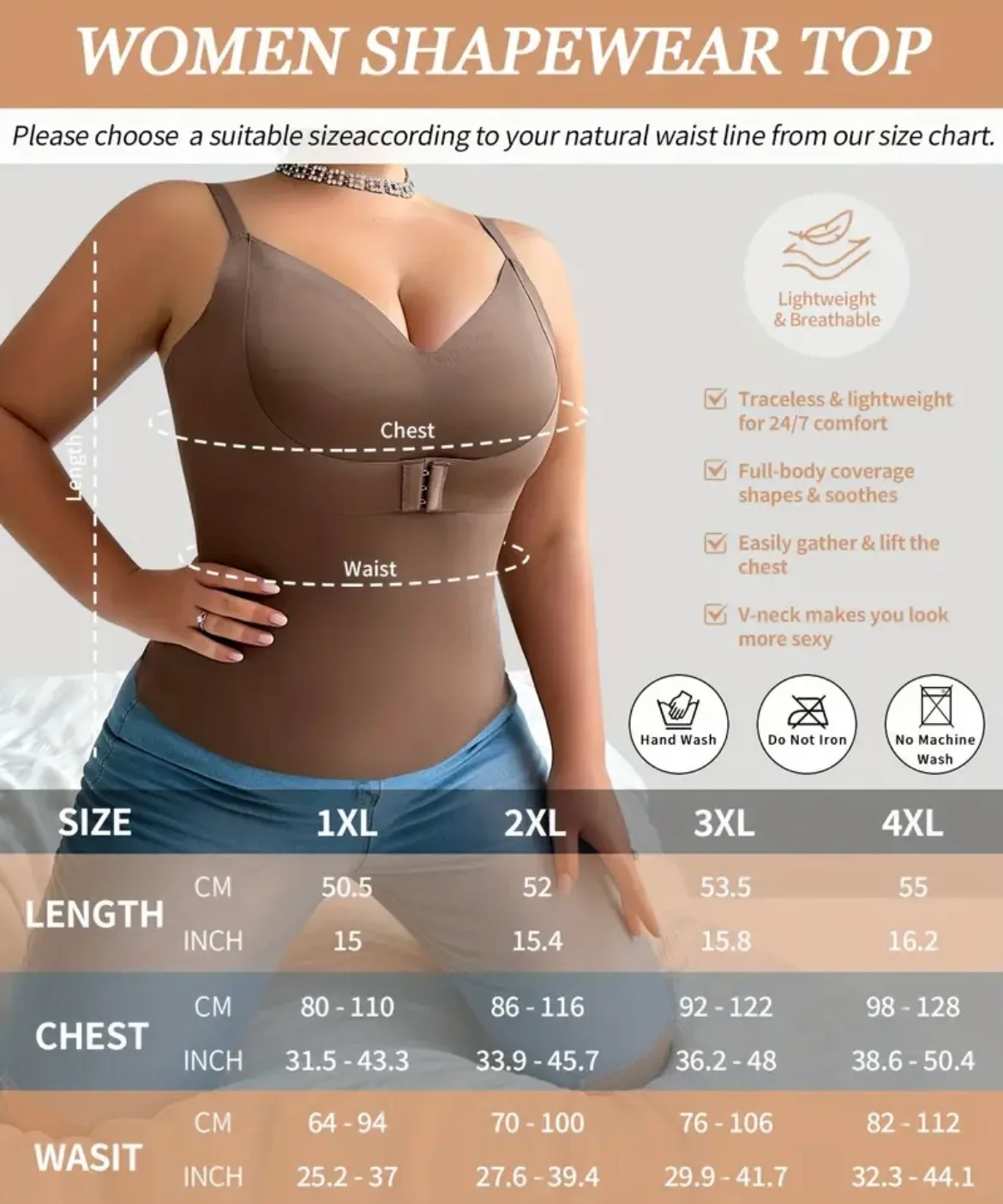 Brown shapewear top size 18 image indicator(6)