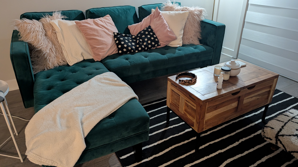 Green Velvet Sectional Sofa