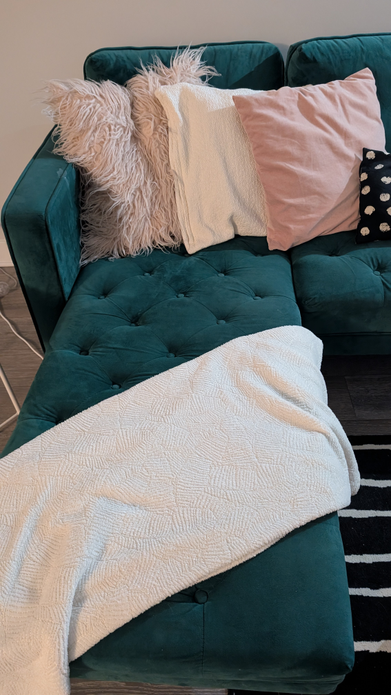 Green Velvet Sectional Sofa - photo 2