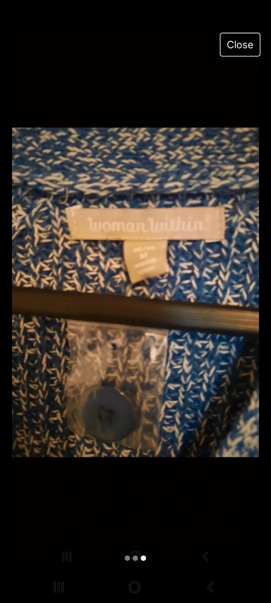 Woman Within Blue and White Cardigan image indicator(3)