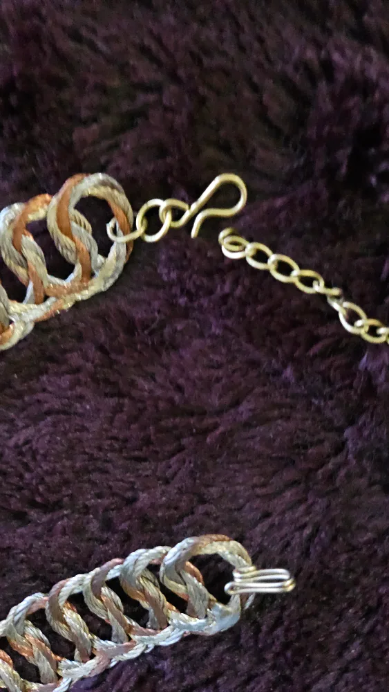 Silver, Gold and Copper Tone Chain Necklace and Bracelet Set image indicator(3)