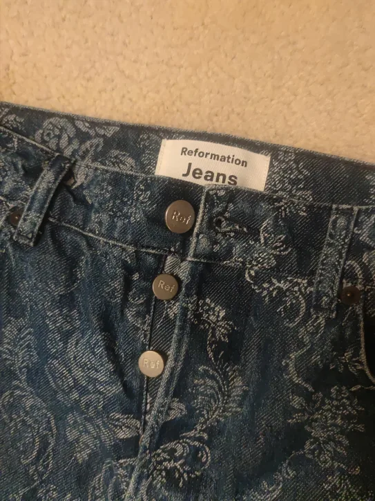 Reformation Floral Print Jeans Size 27 image indicator(2)