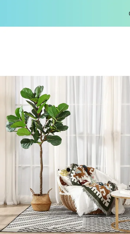 6Ft Artificial Fiddle Leaf Fig Tree in Basket image indicator(5)