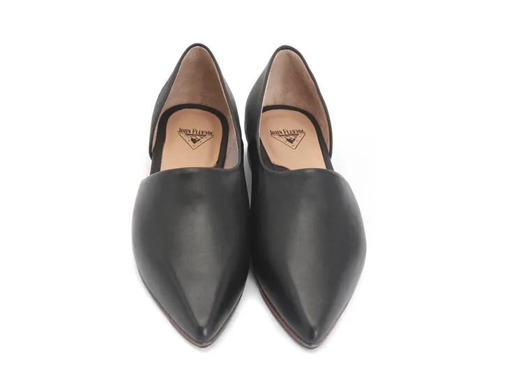 John Fluevog Marina Pointed D'Orsay Leather Flat thumbnail