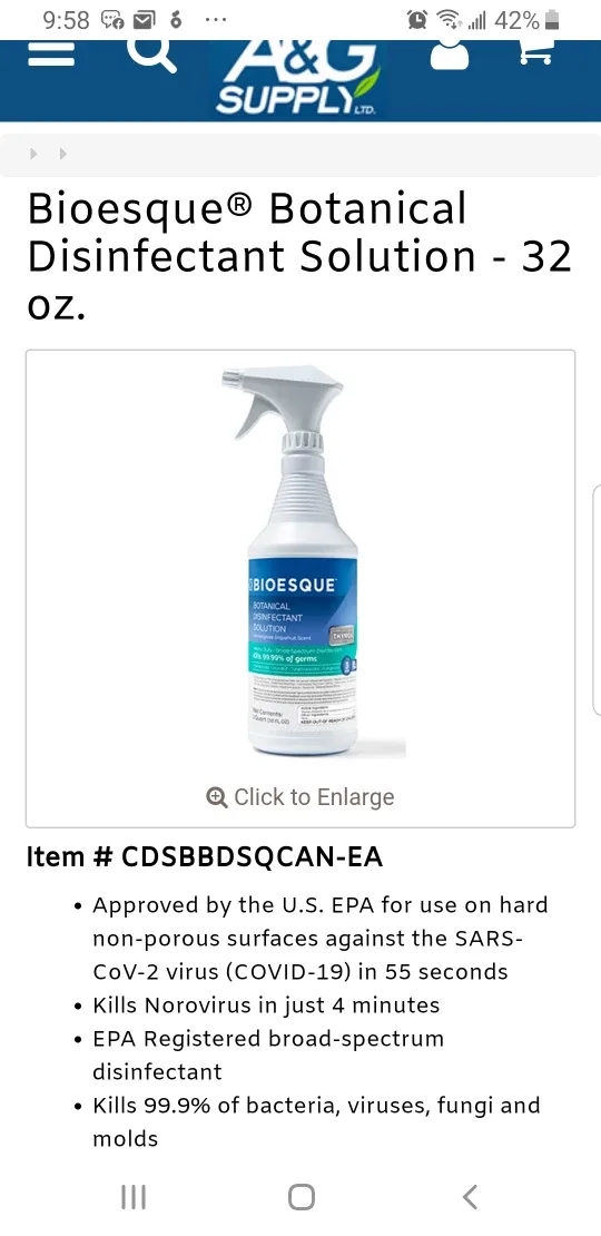 Bioesque Botanical Disinfectant Solution - 32 oz. Brand new image indicator(3)
