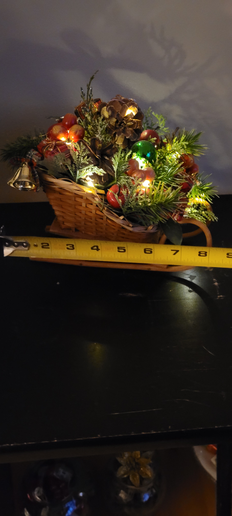 Christmas Sleigh Centerpiece with Lights
