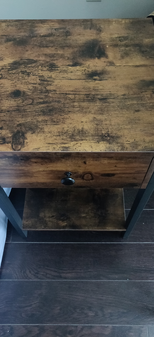Side Table with Drawer - Black and Brown - photo 3