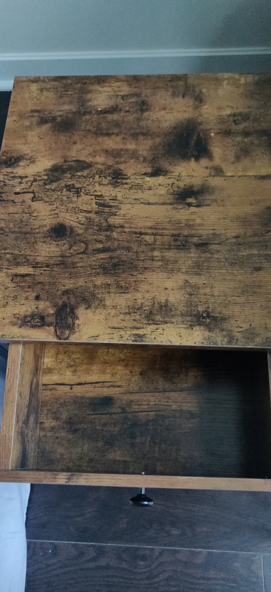 Side Table with Drawer - Black and Brown - photo 4