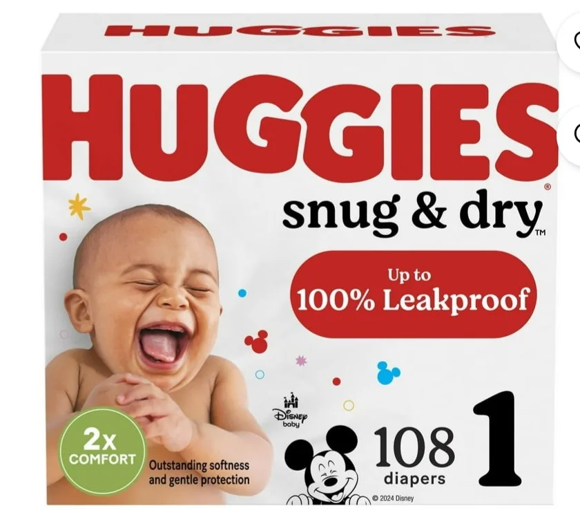 Huggies Snug & Dry Diapers - 2x Comfort - 108 Count