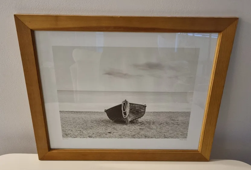 IKEA Framed Black and White Boat Print image indicator(5)