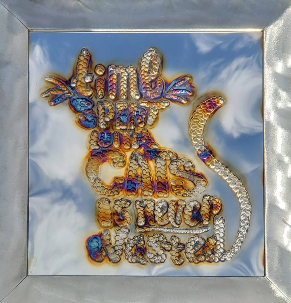 Metal Cat Art - Time Spent With Cats Is Never Wasted