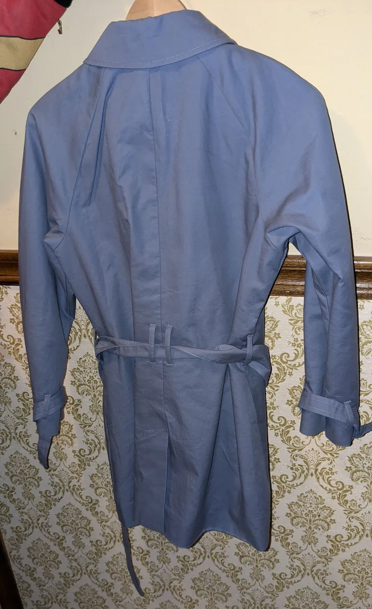 Joe Fresh Blue Grey Trench Coat w/ Belt #freecycle image indicator(2)