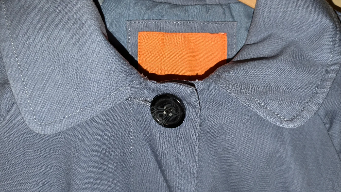 Joe Fresh Blue Grey Trench Coat w/ Belt #freecycle image indicator(3)