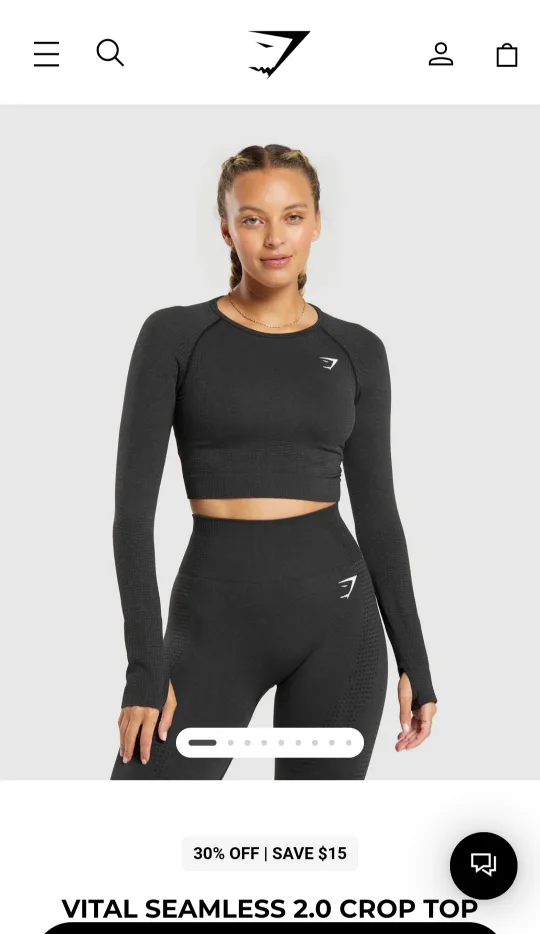 Gymshark black crop top vital seamless 2.0 image indicator(4)