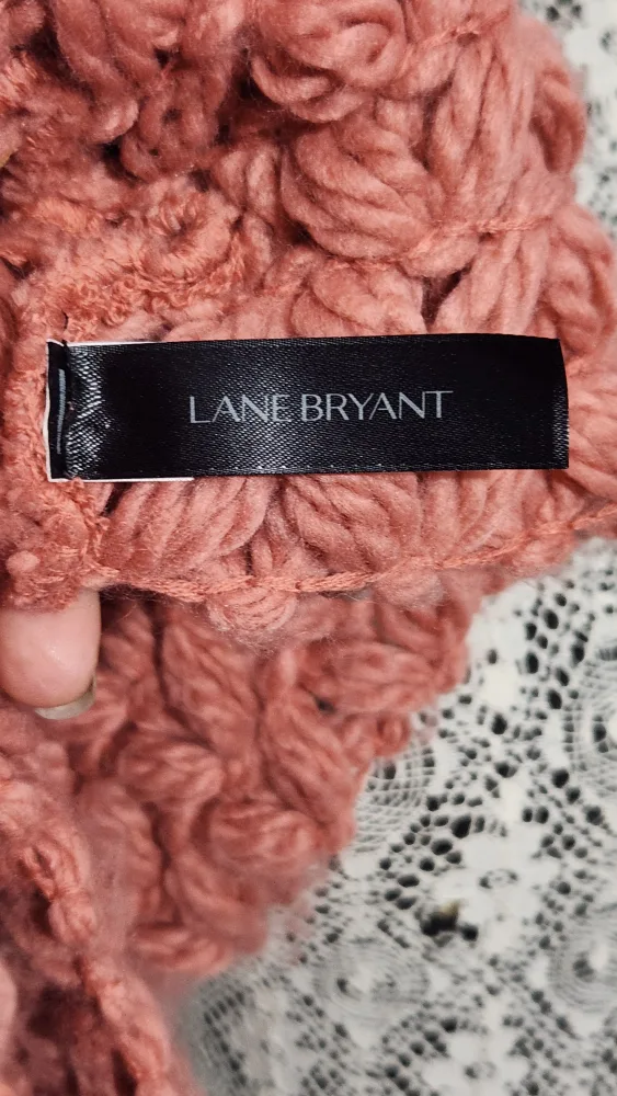 Lane Bryant Pink Chunky Knit Infinity Scarf image indicator(2)
