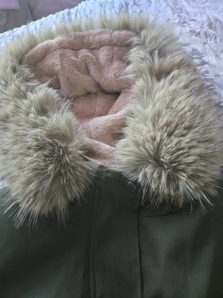 Green Winter Parka with Fur Hood image indicator(2)